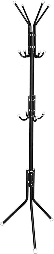 12 Hook Coat Racks Stand Black | Coat hanger stand